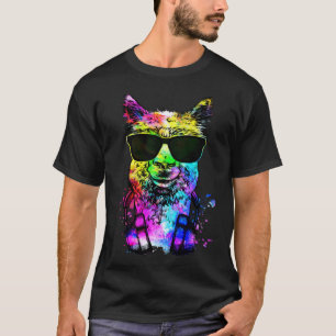 Camiseta Lhama Gamer Pop Retro com Fones de Ouvido