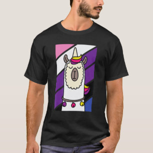Camiseta Lhama Genderfluid Divertida LGBT-Q Alpaca Unicórni