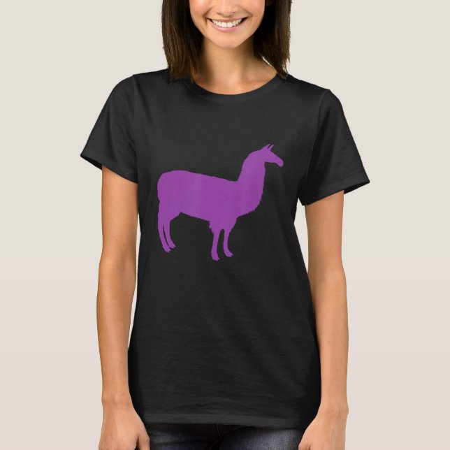 Camiseta Lhama Gráfica Roxa (Frente)