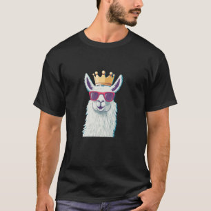 Camiseta Lhama Humorística com Coroa para Amantes da Divers
