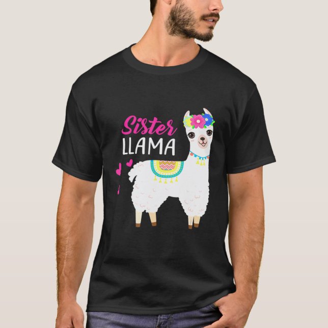 Camiseta Lhama Irmã para Mulheres (Frente)