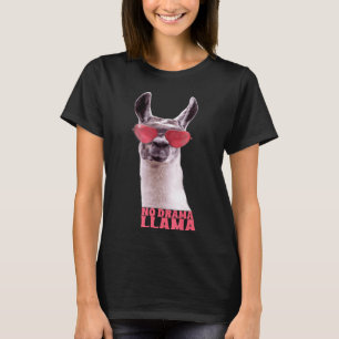 Camiseta Lhama Lhama De Óculos Lhama Sem Drama