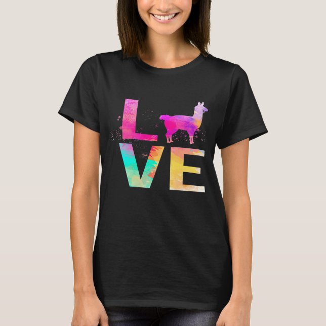 Camiseta Lhama Mãe Colorida Lhama (Frente)