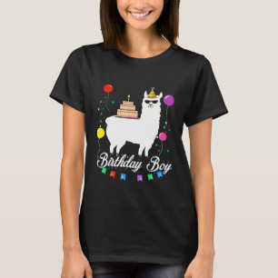 Camiseta Lhama Menino Animal Alpaca Cute Aniversário Crianç