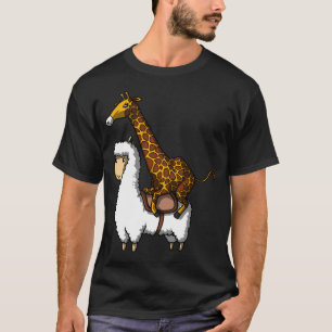 Camiseta Lhama montada por girafa