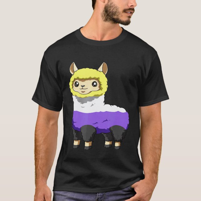 Camiseta Lhama não-binária e genderqueer (Frente)