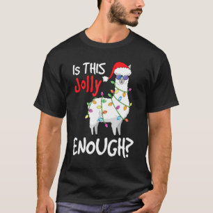 Camiseta Lhama Natal Divertido Isto é Alegre o Suficiente L