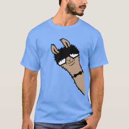 Camiseta Lhama Nerd Legal Alpaca Espiando Óculos de Sol Gra