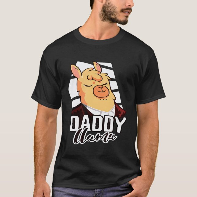 Camiseta Lhama Pai Homens (Frente)
