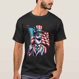 Camiseta Lhama Patriótico EUA Engraçado 4 de Julho Alpaca A