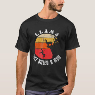 Camiseta Lhama Retro Acabou de Matar Um Homem