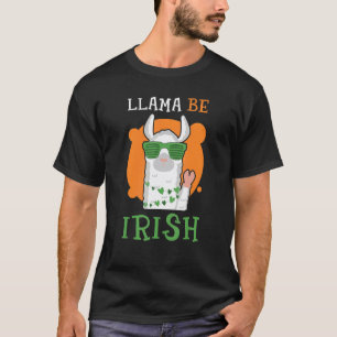 Camiseta Lhama Seja Irlandês Dia De São Patrício Engraçado 