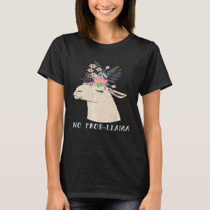 Camiseta Lhama Sem Prob Para Mulheres Adorável Amante De Lh