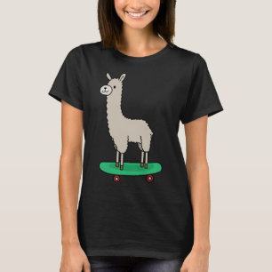 Camiseta Lhama Skateboard Divertido Skate Alpaca Lhama