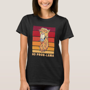 Camiseta Lhama Sorridente Diz Sem Problama Humor Retro Desi
