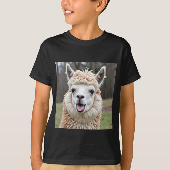 Camiseta Lhama Sorriso Irônico (Frente)