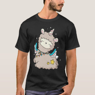Camiseta Lhama Unicórnio Fofa Llamacorn Meninas Pastel