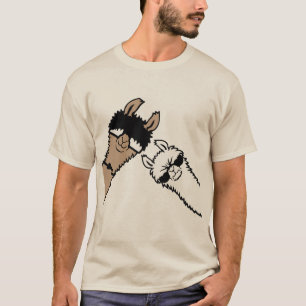 Camiseta Lhamas Legais Usando Óculos de Sol Amigo Animal Di