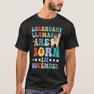Camiseta Lhamas Lendárias Nascem Em Aniversário De Novembro
