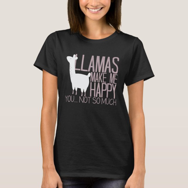 Camiseta Lhamas Me Fazem Feliz (Frente)