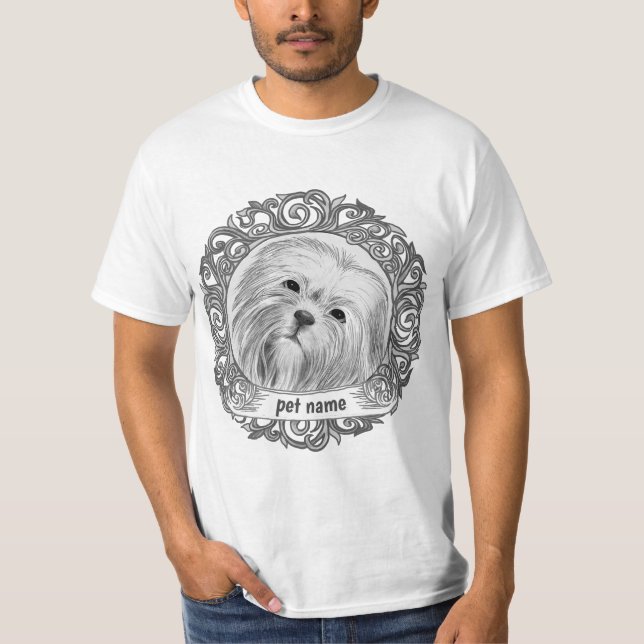 Camiseta Lhasa Apso Lembrança Amorosa  (Frente)