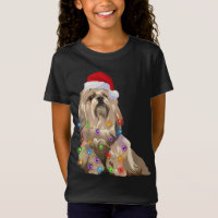 Lhasa Apso Natal Luz Xmas Cachorro Papais noeis H