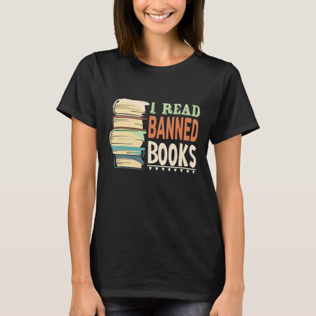 Camiseta Li Livros Banidos Com Livros E Bookworms E Rea (Frente)