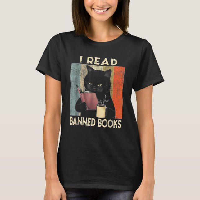 Camiseta Li Livros Banidos Leitura Negra Leitora de Gatos N (Frente)