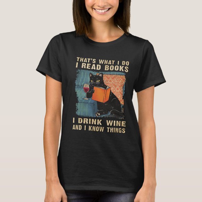 Camiseta Li livros, bebo vinho e sei de uma coisa (Frente)