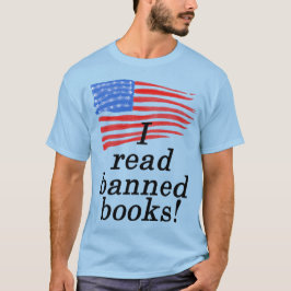 Camiseta Li livros proibidos e a bandeira americana angusti