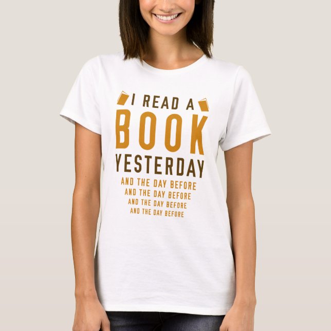 Camiseta Li Um Livro Ontem (Frente)