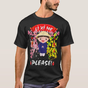 Camiseta Li Xi Me Por favor Decoração de Ano Novo Vietnamit