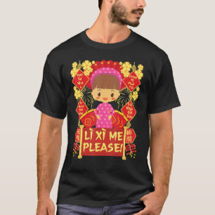 Camiseta Li Xi Me Por Favor Rapariga 2023 Criança Lunar Vie