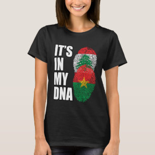 Camiseta Libanês E Burkina Faso Mix DNA Heritage Flag