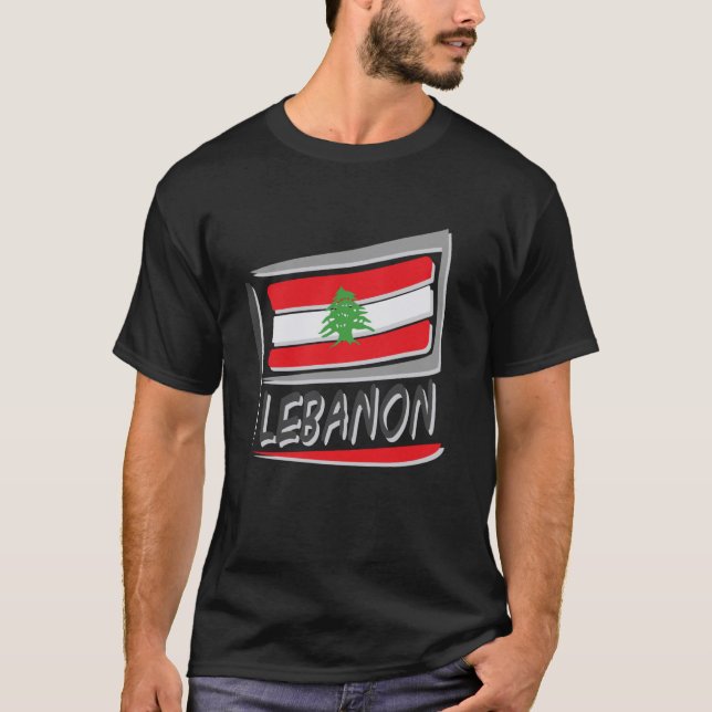 Camiseta Líbano Bandeira Feriado Líbano Coração Libanês (Frente)