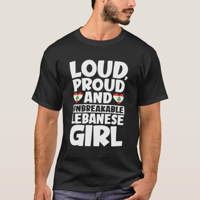 Camiseta Líbano: Bandeira Orgulhosa Libanesa (Frente)
