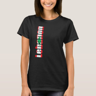 Camiseta Líbano com cores de bandeira do lado de