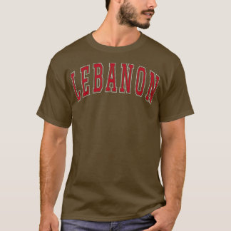 Camiseta Líbano Connecticut Souvenir College Style Red Tex