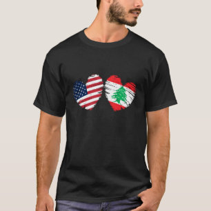 Camiseta Líbano Dia de os namorados Libanês Sinalizador A