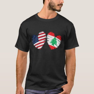 Camiseta Líbano Dia de os namorados Libanês Sinalizador Ame