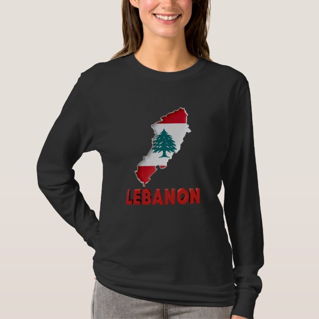 Camiseta Líbano Flag Cedar Tree Beirut Libanês Arabe Ara (Frente)