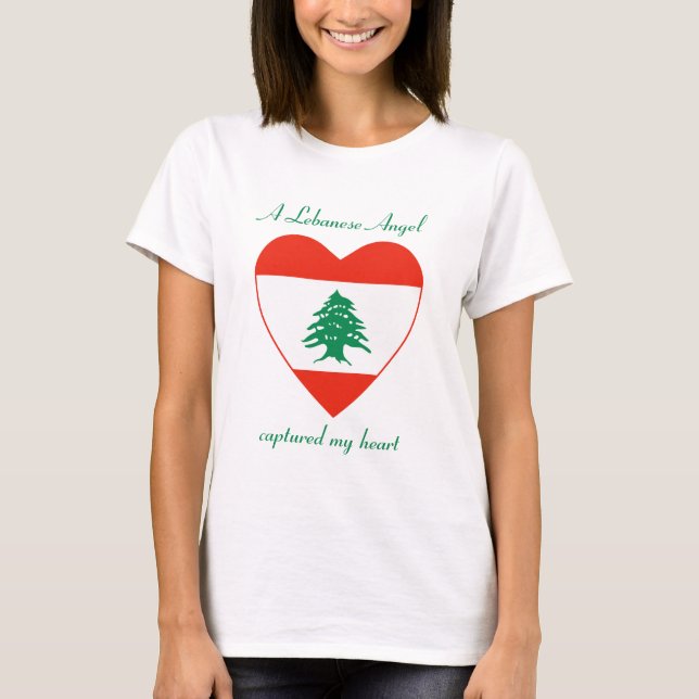 Camiseta Líbano Flag Sweetheart T-Shirt (Frente)