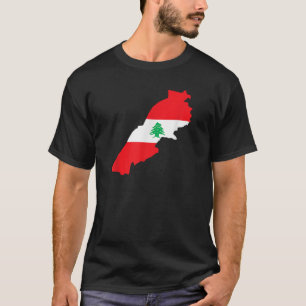 Camiseta Líbano Mapa País Sinalizador do Orgulho Retroativo