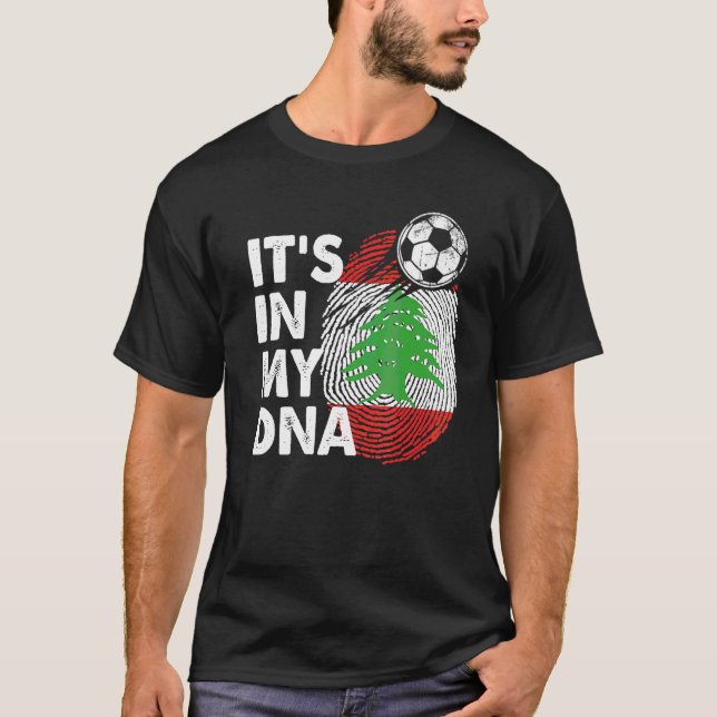 Camiseta Líbano: Minha Equipe De Bandeiras Do Dna Libanesa  (Frente)