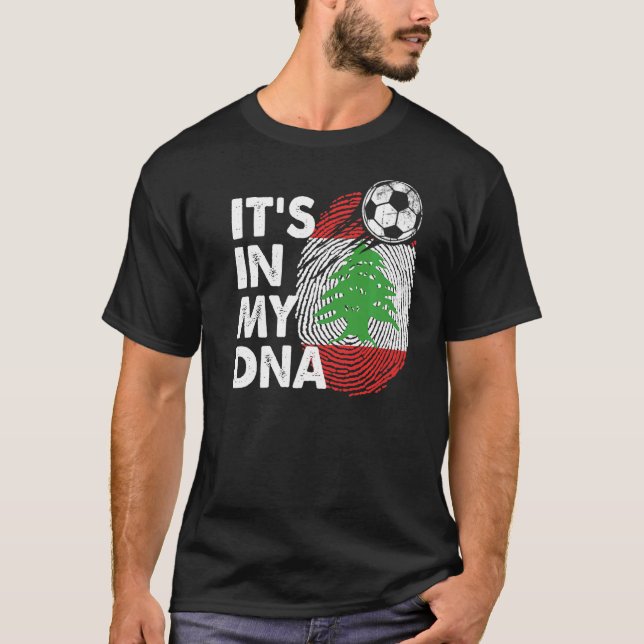 Camiseta Líbano: Minha Equipe De Bandeiras Do Dna Libanesa  (Frente)
