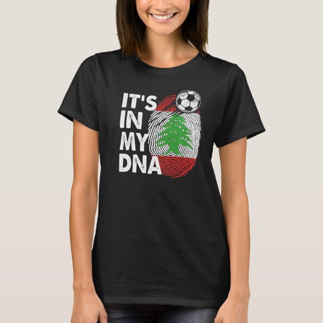 Camiseta Líbano: Minha Equipe De Bandeiras Do Dna Libanesa  (Frente)