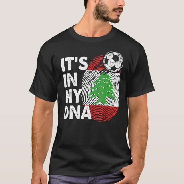 Camiseta Líbano: Minha Equipe De Bandeiras Do Dna Libanesa  (Frente)