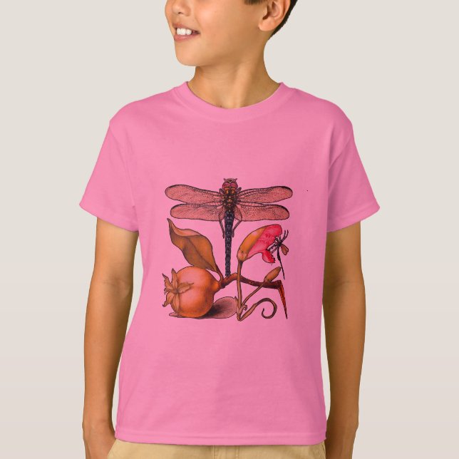 Camiseta Libélula Arte Botânico da Natureza Hoefnagel (Frente)