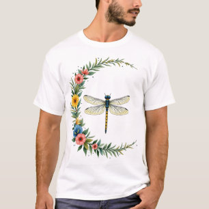 Camiseta Libélula Boho Crescente Lua Sinal de Paz Hippie Dr