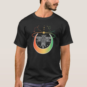 Camiseta Libélula de Constelação de Lua Crescente Pastel Gó